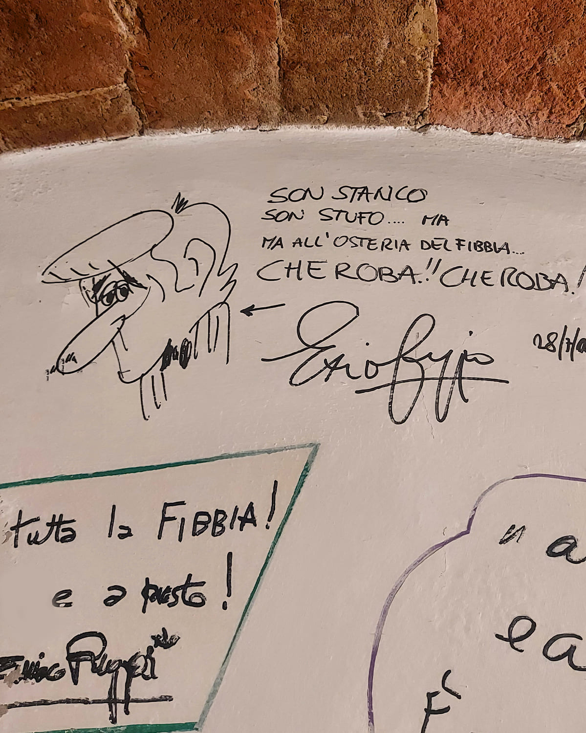 Osteria del Fibbia autografo Ezio Greggio