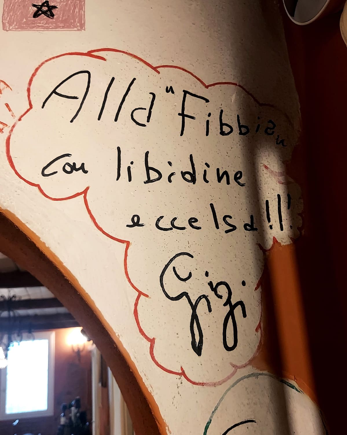 Osteria del Fibbia autografo Gigi Sammarchi